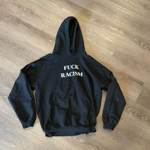 fuck racism small sized black hoodie from zumiez